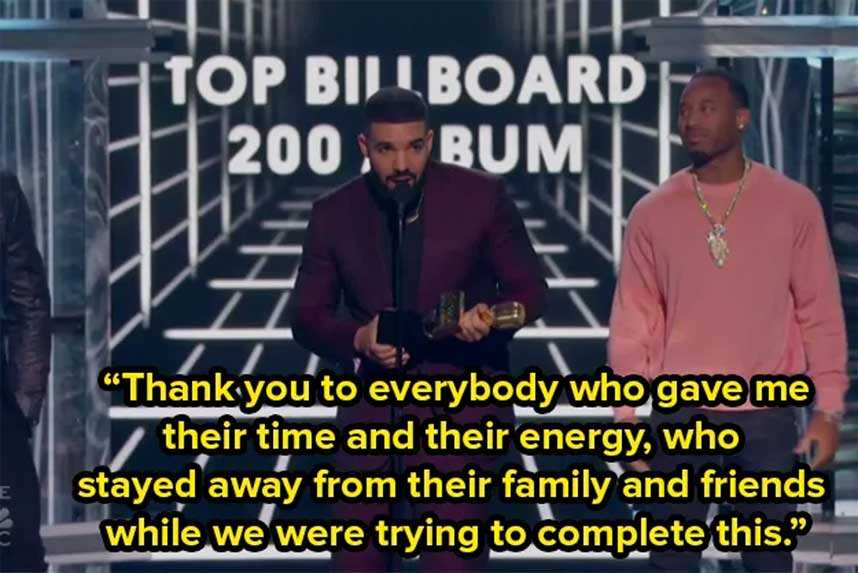 drake In His BBMAs Acceptance Speech.